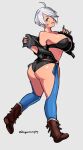  angel_(kof) ass boots breasts cowboy_boots e_breasts full_body gloves hair solo the_king_of_fighters white_hair 