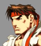  brown_hair capcom close-up eyebrows headband male orange_eyes ryu ryuu_(street_fighter) solo street_fighter streetfighter 