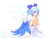  bow cirno egawa_satsuki satsuki_(dorowa) socks solo touhou 