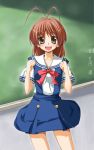  blackboard furukawa_nagisa happy school_uniform summer_uniform tarou 