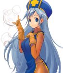  blue_hair bodysuit dragon_quest dragon_quest_iii gloves hat karuta_(karutazia) long_hair mitre priest_(dq3) tabard 