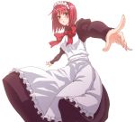  bow dress hisui maid pepe_(pepe&#039;s_hp) pepe_(pepe's_hp) pointing red_eyes red_hair short_hair solo tsukihime 