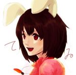  bad_id black_hair bunny_ears inaba_tewi jewelry necklace parabox131 rabbit_ears red_eyes short_hair smile touhou 
