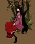 black_hair houraisan_kaguya long_hair long_skirt riku_(artist) riku_(wana) sitting skirt touhou