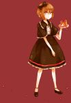  1girl brown_hair cake dada_(dolce) dress food hair_ribbon hair_ribbons original pastry ribbon ribbons short_hair 