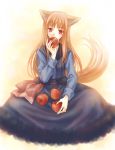  apple apples food fruit holding holding_fruit holo maroko spice_and_wolf tail wolf_ears 