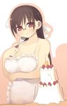  arima_senne cake food glasses kashiwamochi_yomogi naked_apron original pastry yomogis_red_eyed_glasses 