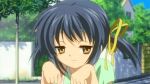  animated_gif blue_hair brown_eyes cap cat_pose clannad closed_eyes gif grin hair_ribbon laugh laughing lowres paw_pose ribbon screencap smile sunohara_mei twintails 