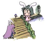  baku_taso bunny_ears chibi inaba_tewi itigekimaru rabbit_ears reisen_udongein_inaba touhou yagokoro_eirin 