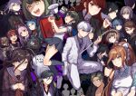  6+boys 6+girls asahina_yuuta black_hair blue_eyes blue_hair brown_hair daimon_masaru_(dangan_ronpa) dangan_ronpa dangan_ronpa_3 fujisaki_taichi fukawa_touko glasses green_eyes highres long_hair looking_at_viewer multiple_boys multiple_girls naegi_komaru necktie school_uniform serafuku short_hair smile sumeshiruko yellow_eyes zettai_zetsubou_shoujo 