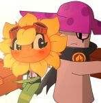  blush closed_mouth embarrassed holding nightcap_(plants_vs_zombies_heroes) plants_vs_zombies plants_vs_zombies_heroes solar_flare_(plants_vs_zombies_heroes) tagme 
