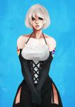  green_eyes maid monori_rogue white_hair white_skin 