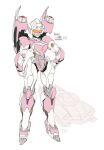  1girl arcee car character_name clenched_hands english_commentary ford ground_vehicle hand_on_hip looking_down mecha motor_vehicle no_humans pollo_(pollo_pom) redesign sketch standing transformers visor white_background 