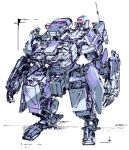  dated highres jnt looking_down mecha no_humans original radio_antenna science_fiction simple_background sketch standing white_background 