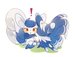  1boy 1girl blue_hair closed_mouth colored_sclera commentary_request furry furry_female furry_male korean_commentary meowstic meowstic_(female) meowstic_(male) multiple_tails open_mouth pokemon pokemon_(creature) pokemon_focus red_eyes sitting tail two_tails white_hair yellow_sclera zeha_(x0xyule) 