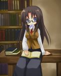  glasses mouth_hold read_or_die yomiko_readman 