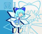  angry bow chibi cirno parody puyopuyo solo style_parody tears touhou wings y&amp;k zoom_layer ⑨ 