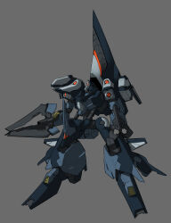  absurdres aeug arm_cannon beam_cannon cable claws colored_lineart english_commentary grey_background gundam gundam_msv highres kadej mecha mecha_focus methuss methuss_kai mobile_suit no_humans one-eyed original pincers redesign robot science_fiction weapon yellow_eyes zeta_gundam 