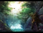  keiji_asakawa monster_hunter nature scenery sword tree trees water waterfall weapon wind 