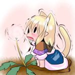  animal_ears blonde_hair dandelion flower hoshizuki_(seigetsu) mizuhashi_parsee puru-see short_hair tail trembling 