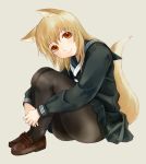  fox_ears original pantyhose school_uniform sitting tail takagi_hideaki 