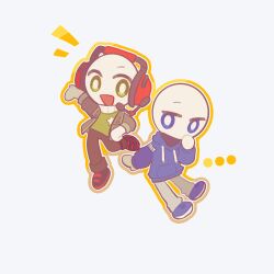  ... 2boys :d back-to-back bald black_pants black_shoes black_sweater blue_eyes blue_hoodie blue_shoes bright_pupils charles_calvin chibi chibi_only chinese_commentary collared_jacket colored_skin commentary_request drawstring full_body green_eyes green_sweater grey_background grey_jacket grey_pants hand_on_own_cheek hand_on_own_face hand_on_own_hip hand_up headphones headset henry_stickmin henry_stickmin_(series) highres hood hood_down hoodie jacket long_sleeves looking_at_viewer male_focus muchuizzzzz multicolored_shoes multiple_boys no_mouth no_nose notice_lines open_clothes open_jacket open_mouth orange_outline outline outstretched_arm pants pocket puffy_long_sleeves puffy_sleeves red_shoes shoelaces shoes simple_background single_eyebrow smile standing standing_on_one_leg star_(symbol) sweater tareme turtleneck turtleneck_sweater two-tone_shoes white_outline white_pupils white_shoes white_skin 