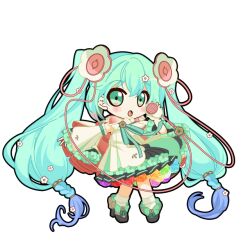  1girl animated animated_png aqua_hair aqua_ribbon black_dress black_outline black_shoes blue_hair blush braid cape chibi chibi_only closed_mouth detached_sleeves dress dress_flower floating_clothes flower flower_underskirt full_body game_asset gradient_hair green_eyes hair_flower hair_ornament hair_tie hatsune_miku hatsune_miku_graphy_collection high_heels holding holding_microphone long_hair looking_at_viewer low-braided_long_hair low-tied_long_hair magical_mirai_miku magical_mirai_miku_(2021) microphone multicolored_hair open_mouth outline pink_cape ribbon shirt shoes smile socks solo standing transparent_background twintails very_long_hair vocaloid white_shirt white_sleeves white_socks 