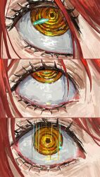  1girl chainsaw_man close-up eye_focus highres makima_(chainsaw_man) mymzi red_hair ringed_eyes solo yellow_eyes 