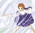  brown_hair cross dress fighting_stance green_eyes kasuga_misora kasuga_yukihito magic mahou_sensei_negima mahou_sensei_negima! nun short_hair solo spiked_hair wind 