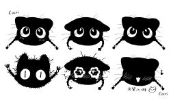  1girl angry blush body_fur cat_girl cocri commentary_request crying crying_with_eyes_open furry furry_female greyscale happy head_only monochrome multiple_expressions multiple_views original portrait sad slit_pupils surprised suzu_(cocri) tears whiskers 