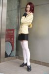   asian blazer code_geass cosplay kallen_stadtfeld miniskirt photo redhead school_uniform thigh-highs necktie touka  