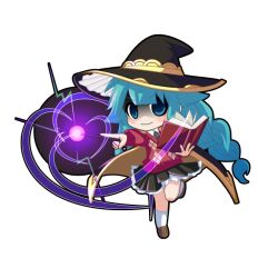  1girl absurdly_long_hair aqua_hair argyle_clothes argyle_sweater black_cape black_hat black_outline black_skirt blue_eyes blush book braid brown_shoes cape casting_spell chibi chibi_only closed_mouth frilled_skirt frills full_body game_asset grey_necktie hat hatsune_miku hatsune_miku_graphy_collection holding holding_book holding_wand kneehighs long_hair long_sleeves looking_at_viewer magic necktie outline pleated_skirt red_sweater shaded_face shirt shirt_under_sweater shoes sidelocks skirt smile socks solo standing standing_on_one_leg sweater transparent_background twin_braids v-shaped_eyebrows very_long_hair vocaloid wand white_shirt white_socks witch witch_hat 