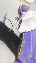  1girl absurdres black_gloves black_thighhighs blue_cape blue_hair cape cat_shadow_puppet_(meme) gloves halo highres hololive hololive_english mechanical_halo meme ouro_kronii ouro_kronii_(1st_costume) sashal shadow solo thigh-highs veil virtual_youtuber white_veil 