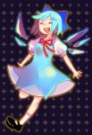  bad_id bow cirno happy solo tomoya_(artist) touhou wings 
