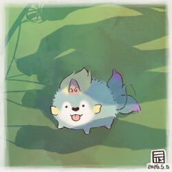  animal_focus artist_logo black_eyes border children's_day commentary_request dated day full_body grass highres kodomo_no_hi koinobori logo looking_at_viewer no_humans open_mouth outdoors shadow signature smile tail tail_wagging tama-jii tensui_no_sakuna-hime tongue tongue_out white_border windsock y_koichi 