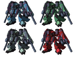  arm_cannon assault_rifle cable colored_lineart commentary comparison english_commentary engrish_commentary gatling_gun gouf gouf_custom gun gundam gundam_08th_ms_team kadej machine_gun mecha mecha_focus missile_pod mobile_suit mobile_suit_gundam multiple_persona no_humans one-eyed original radio_antenna redesign rifle robot science_fiction shield weapon white_background zeon 