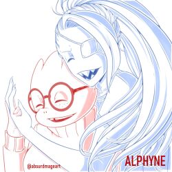  1:1 2020 2d 2girls absurdmage alphys alternate_costume animal_nose anthro artist_name buck_teeth closed_eyes commentary digital_media dinosaur dinosaur_girl duo ear_fins english_commentary eyepatch female female_only fish fish_girl freckles glasses head_fins height_difference high_ponytail holding_hands ins lizard lizard_girl lizard_tail long_hair long_sleeves monochrome monster monster_girl multiple_girls ponytail reptile reptile_girl scalie sharp_teeth shirt short_sleeves simple_background smile sweater t-shirt teeth turtleneck turtleneck_sweater twitter_username undertale undyne upper_body utdr_(toby_fox) white_background yuri 