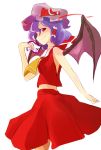  bat_wings cosplay devil_wings hair_tubes hakurei_reimu hakurei_reimu_(cosplay) red_eyes remilia_scarlet solo touhou wings 
