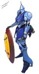 blue_eyes gundam gyan highres looking_down mecha mobile_suit_gundam no_humans one-eyed peter_(peter6409) redesign science_fiction solo standing zeon 