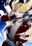  1girl androgynous bishoujo_senshi_sailor_moon blonde_hair blue_sailor_collar choker dual_persona magical_girl oollnoxlloo reverse_trap sailor_collar sailor_senshi_uniform sailor_uranus short_hair solo ten&#039;ou_haruka tiara transformation 