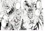  absurdres character_request clenched_hand closed_mouth crown cyclops deep_sea_king_(one-punch_man) giant_snowman_(one-punch_man) greyscale grin groribas head_fins highres looking_at_viewer lord_boros melzalgald messenger_of_the_sea_god monochrome monster murata_yuusuke numbered octopus official_art one-eyed one-punch_man scan smile tentacles traditional_media 