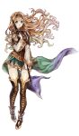  1girl alicia_(valkyrie_profile_2) blonde_hair blue_eyes boots holding holding_weapon long_hair long_sleeves skirt sword thigh-highs thigh_boots valkyrie_profile vanillamieux weapon zettai_ryouiki 