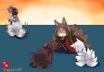  +++ 5girls :d ^_^ ^o^ akagi_(azur_lane) amagi_(azur_lane) angry animal_ears artist_name azur_lane black_hair blue_hakama brown_hair carrying chibi closed_eyes commentary_request crossover fox_ears fox_girl fox_mask fox_tail grey_hair hair_ornament hairpin hakama hakama_skirt horizon japanese_clothes kaga_(azur_lane) kaga_(battleship)_(azur_lane) kantai_collection kyuubi long_hair long_sleeves mask mask_on_head motion_lines multiple_girls multiple_tails namesake open_mouth person_carrying revision seiza shaded_face short_hair shoulder_carry side_ponytail signature silver_hair simple_background sitting smile sweat tail taisa_(kari) tasuki tosa_(azur_lane) twitter_username white_hair wide_sleeves 