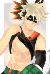 1boy abs absurdres bakugou_katsuki body_hair boku_no_hero_academia highres male_focus manboobs manly muscle pectorals shirtless short_hair smile sshu