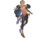  1boy abs blue_hoodie collarbone fingerless_gloves full_body gloves goggles granblue_fantasy hood hoodie jacket joel_(granblue_fantasy) male_focus muscle navel obliques official_art open_clothes open_jacket toned toned_male white_hair 