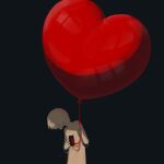  1boy avogado6 balloon black_background colored_skin heart heart_out_of_chest hole_on_body long_sleeves male_focus monochrome open_mouth original red_theme shirt simple_background solo white_hair white_shirt white_skin 