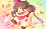  alternate_color commentary_request fangs gen_6_pokemon happy heart holding holding_spoon no_humans open_mouth peron_(niki2ki884) pink_eyes poke_puff pokemon pokemon_(creature) shiny_pokemon slurpuff smile solo spoon toes tongue tongue_out 