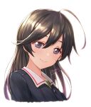  black_eyes black_hair dated girls_und_panzer happy_birthday isuzu_hana long_hair ooarai_school_uniform school_uniform serafuku shamakho simple_background smile 