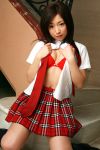   blouse cosplay knee_socks open_shirt otomo_sayuri photo plaid pleated_skirt school_uniform necktie  
