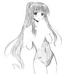  lowres mahou_sensei_negima mahou_sensei_negima! monochrome one-piece_swimsuit ookouchi_akira sketch swimsuit towel wet 